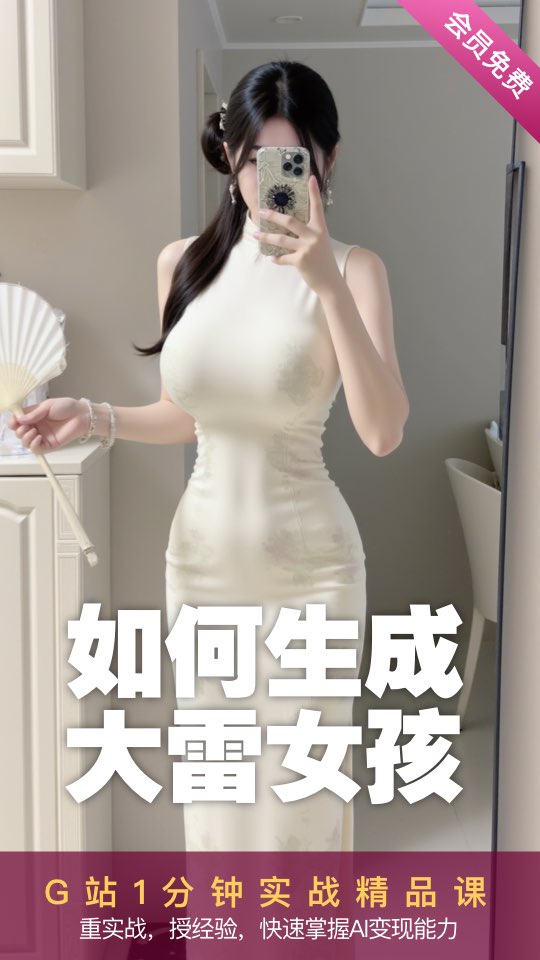 [G站一分钟精品课] 如何生成大雷女孩（会员免费）-G站- AI精品资源站