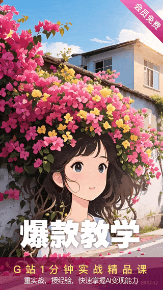 [G站一分钟精品课] 爆款视频花墙创作教程，一分钟搞定（会员免费）！-G站- AI精品资源站