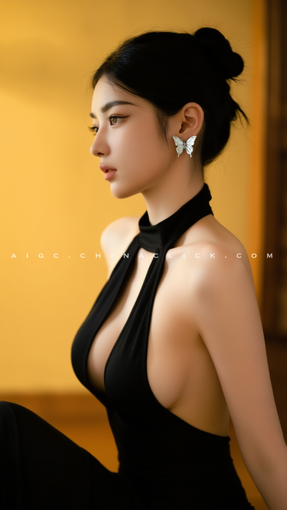 图片[3]-盘着发髻的时尚简约女孩-G站- AI精品资源站