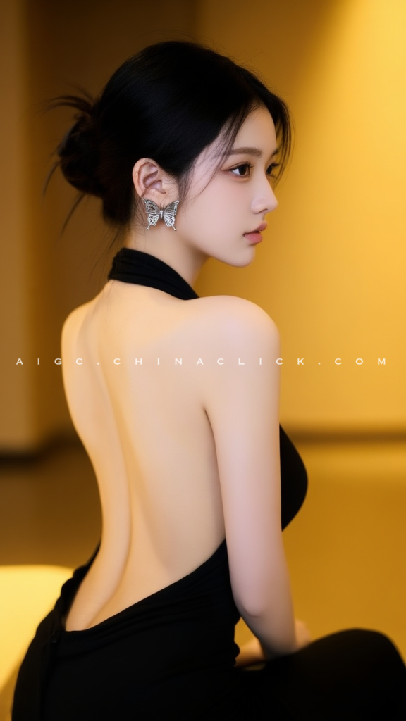 图片[2]-盘着发髻的时尚简约女孩-G站- AI精品资源站
