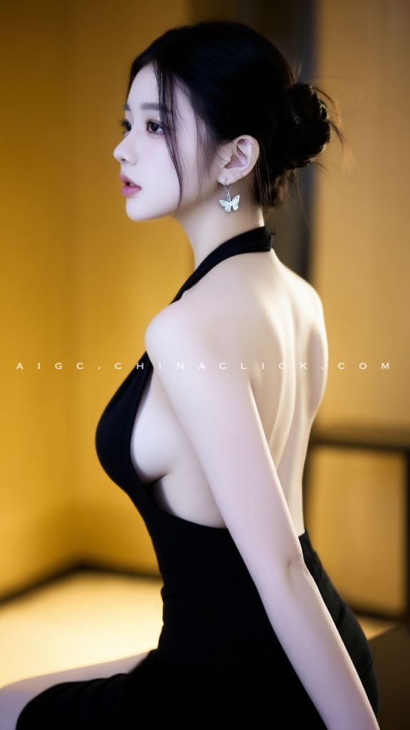 图片[5]-盘着发髻的时尚简约女孩-G站- AI精品资源站